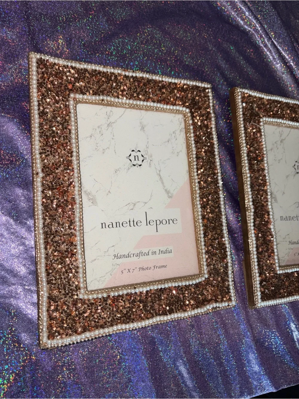Rose Gold Beaded Picture Frames